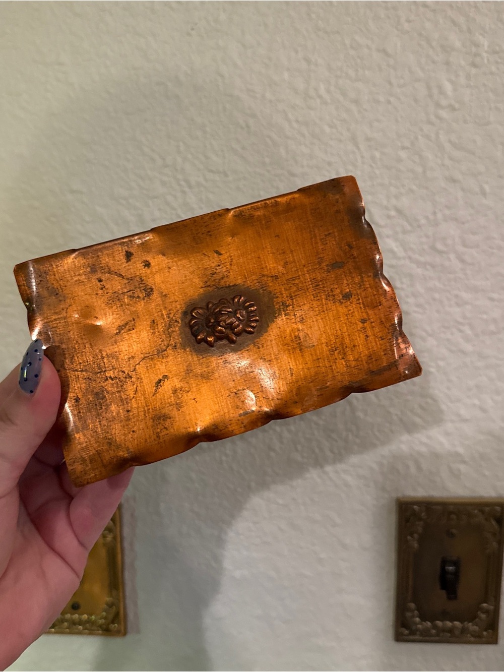 Vintage Copper Lidded Trinket Box
